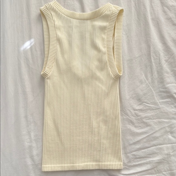Free People Cream Ribbed Tank Top - Picture 2 of 3